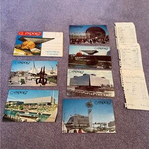 Vintage 1967 Expo Montreal Canada Souvenir Photo Booklet And Postcards